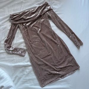 Material Girl Crushed Velvet Pink Dress